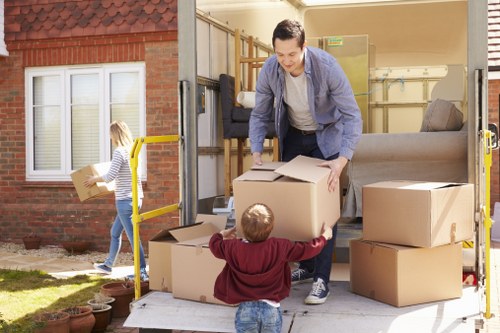 Business relocation items arranged for a smooth move day