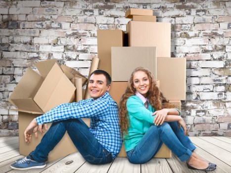 Moving van and household items outside a West London property