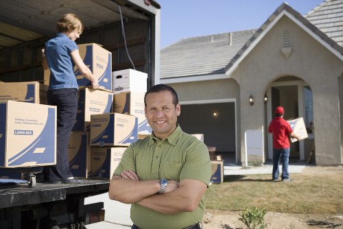 Packed household items ready for removals in West London